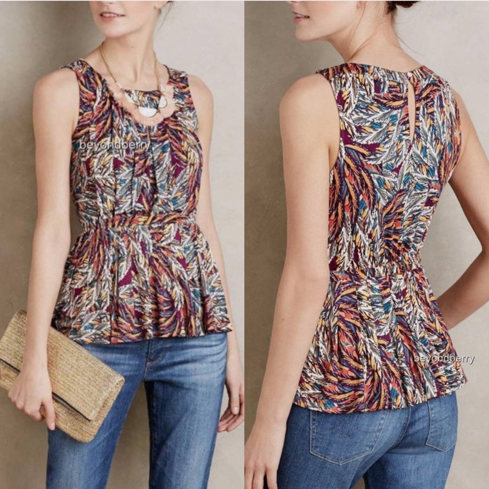 Anthropologie Deletta Corbara Peplum Tank Top